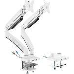 Support 2 ecran pc moniteur, lourd premium aluminium bras articul ressort  gaz pour double ecrans 17 ...