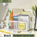 Support de bureau t1  3 couches en mtal noir, bacs  papier, support pour ordinateur portable, support ...