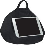 Support coussin de tablette noir pour tablettes, liseuses, smartphones et livres avec poche d'accessoires ...