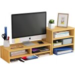 Support d'écran en bois avec rangement multifonction - idéal pour ordinateurs, imac, pc et bureau ergonomique ... Support d'écran en bois avec rangement multifonction - idéal pour ordinateurs, imac, pc et bureau ergonomique ...