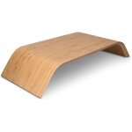 Support pour cran en bois - socle rhausseur en bois de bambou pour ordinateur de bureau pc tv tablette ...