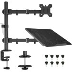 Support ecran pc avec plateau pour ordinateur portable pour moniteurs 13 - 27 pouces et ordinateur portable ...