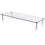 Support d'cran rehausseur d'cran jusqu' 20kg 4 pieds plaque en verre support de bureau pour ecrans ...