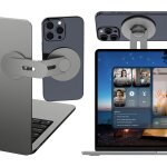 Support magntique pour ordinateur portable, 110 extension pliable et 180 rglable support latral pour ...