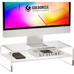 Support de moniteur en acrylique transparent a 2 niveaux pour ordinateur portable, pc, imprimante, plateau ...