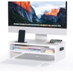 Support de moniteur en bois avec support pour smartphone, support ergonomique pour ordinateur portable ...