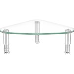 Support de moniteur d'ordinateur de triangle bureau de coin clair hd01t - 003p