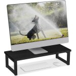 Support pour moniteur, rehausseur pour ordinateur sur le bureau, design moderne, 15 x 55 x 23 cm, noir ...