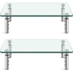 Support de moniteur en verre avec hauteur rglable pour bureau  domicile, ordinateur portable, ordinateur ...