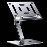 Support d'ordinateur portable en aluminium, angle de hauteur réglable, support de lecture avec base pliable, ... Support d'ordinateur portable en aluminium, angle de hauteur réglable, support de lecture avec base pliable, ...