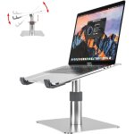 Support ordinateur portable aluminum, r�glable en hauteur rotatif a 360, rehausseur laptop compatible ...
