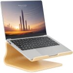 Support ordinateur portable bois - rehausseur pc / mac ergonomique - compatible macbook pro, bureau, ...