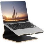 Support ordinateur portable ergonomique en bois - rehausseur pc compatible macbook et autres marques ...