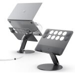 Support ordinateur portable avec organisateur de cbles, [attache velcro incluserangement facile] support ...