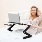 Support d'ordinateur portable rglable avec plateau latral, support de table de bureau pliable pour ...