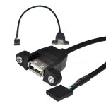 Support de panneau usb type a femelle avec adaptateur � vis pour dupont 2. 54 / 5 broches, c�ble d'extension ...