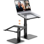 Support pc portable assis debout ergonomique - 16 niveaux hauteur pour dj, télétravail, visioconférence ... Support pc portable assis debout ergonomique - 16 niveaux hauteur pour dj, télétravail, visioconférence ...
