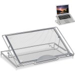 Support pliable pour ordinateur portable et tablette jusqu'a 14  3 angles en maille d'acier Support pliable pour ordinateur portable et tablette jusqu'a 14  3 angles en maille d'acier