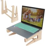 Support portable bois laptop stand wooden, support universel ergonomiquement stable 11 a 17 pouces de ...