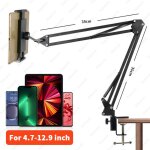 Support de tablette de lit rglable pour tablettes mobiles du matin, bras en aluminium, support de montage ...