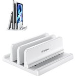 Support vertical pour ordinateur portable de bureau, double fente, support en plastique pour ordinateur ... Support vertical pour ordinateur portable de bureau, double fente, support en plastique pour ordinateur ...