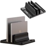 Support vertical pour ordinateur portable pour bureau, support de bureau vertical avec taille de station ... Support vertical pour ordinateur portable pour bureau, support de bureau vertical avec taille de station ...