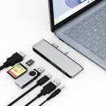 Surface laptop 5 / 4 / 3 station d'accueil hub avec 4k@30 hz hdmi + 2 * usb 3. 0 + usb c + emplacement ...