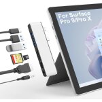 Surface pro 11 / 10 / 9 docking station avec hdmi 4k, usb c thunerbolt 4 (display + pd charging + data), ...