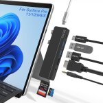 Surface pro 9 docking station, surface pro 8 hub avec 4k hdmi, 100w usb c thunerbolt 4, usb c, audio, ...