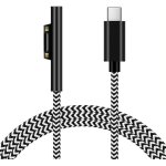 Surface vers usb c c�ble de charge (z�bre tress� en nylon 1, 8m), compatible avec microsoft surface pro ...