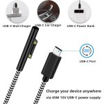 Surface vers usb c câble de charge (zèbre tressé en nylon 1, 8m), compatible avec microsoft surface pro ... Surface vers usb c câble de charge (zèbre tressé en nylon 1, 8m), compatible avec microsoft surface pro ...