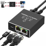 Switch ethernet 1  3 rj45 1000 mbps multiprise rpartiteur gigabit pour ordinateur, commutateur, routeur, ...