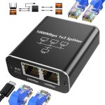 Switch ethernet 3 ports, 1000mbps repartiteur rj45 1  3 avec cable d'alimentation de type c, gigabit ...