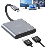 Switch hdmi, usb c vers dual hdmi adapter 4k@60hz, splitter hdmi 2 sorties, usb c to hdmi splitter extended ... Switch hdmi, usb c vers dual hdmi adapter 4k@60hz, splitter hdmi 2 sorties, usb c to hdmi splitter extended ...