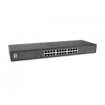 Levelone switch 24x ge geu - 2431 19  rack mount kit gigabit ethernet (10 / 100 / 1000) 1u noir
