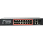 Switch poe - pni - swpoe162 - 16 ports poe 100mbps - 2 ports up link 1000mbps - ai extend 250m