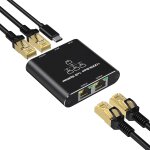 Switch rj45, switch ethernet 1 à 3, 3 ports 1000mbps network lan switch splitter répartiteur de câble ... Switch rj45, switch ethernet 1 à 3, 3 ports 1000mbps network lan switch splitter répartiteur de câble ...