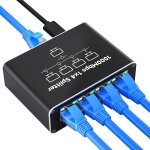Switch rj45 multiprise ethernet 4 ports, 1000 mbps lan splitter 1  4, switch ethernet gigabit rj45 aluminium ...