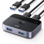 Switch usb 3. 0 5gbps commutateur kvm ports pour 2 pc entres 2 sorties aluminium pour clavier souris ...