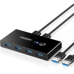 Switch usb 3. 0 commutateur kvm ports pour 2 pc entres 4 sorties pour clavier souris disque dur externe ...