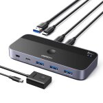 Switch usb c 5gbps avec 4 ports commutateur kvm pour 2 pc entres 4 sorties plug play pour clavier souris ...