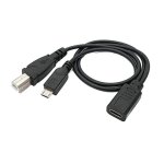 System - s c�ble usb 3. 1 type c femelle vers 2. 0 micro b & type b m�le 30 cm noir