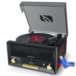 Systme chane hifi cd 20w vintage avec platine vinyle - cd / fm / usb / aux - 33 / 45 / 78 tours + cl ...