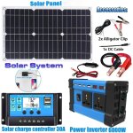 Systme de production d'nergie solaire, onduleur 110v / 220v 6000w, panneau solaire 12v 30a, contrleur, ...