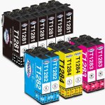 T1285 multipack remplacement pour epson t1281 noir t1282 t1283 t1284 cartouche d'encre pour epson stylus ...