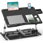 Table de lit pour ordinateur portable en cuir, angle de hauteur rglable, support pliable pour ordinateur ...