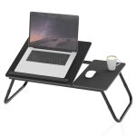 Intirilife table d'ordinateur portable pliable et rglable en hauteur en noir - table de lecture plateau ...