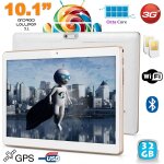 Tablette 10. 1 android lollipop telephone 3g quad core double sim gps 16go blanc yonis