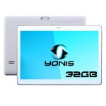 Tablette android 7 dual sim 4g ecran ips 10 pouces quad core bluetooth gps blanc yonis