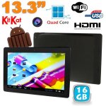 Tablette tactile grand ecran 13. 3 pouces android bluetooth quad core 32 go noir yonis
